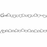 Sterling Silver Heart Link Chain 6mm