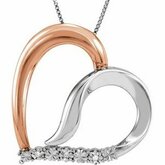 .02CT spolu Diamond Heart45cm (18inch)náhrdelník