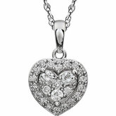 Halo-Styled Diamond Heartnáhrdelník