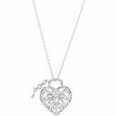 1/10CT spolu Diamond Heart Lock45cm (18inch)náhrdelník