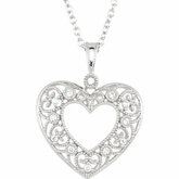 1/10CT spolu Diamond Heart45cm (18inch)náhrdelník