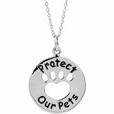 Heart U Back&trade; Protect Paw Pendant with Chain