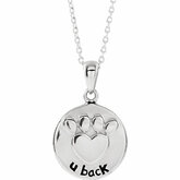 Heart U Back&trade; Raised Paw Pendant with Chain