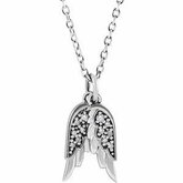 Accented Angel Wings Necklace or Pendant