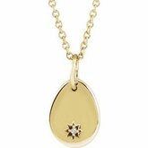 87240 / Set / 14K Yellow / Customizable / Polished / .005 Ct Diamond Pear Starburst Necklace