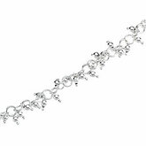 Sterling Silver Linked Ring Chain with Hanging Beads