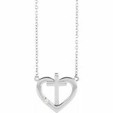 Heart & Cross Necklace or Center