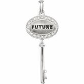 1/10CT spolu Diamond "Future" Key Pendant