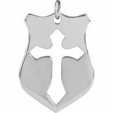 R45411 / Pendant / Sterling Silver / 20.75X15.45 Mm / Polished / Mens Pierced Cross Shield Pendant