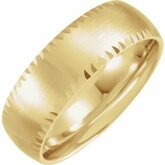 52086 / 14K Yellow / 12 / 7 Mm / Vyleštený / Facet-Edge Comfort-Fit Satin Finished Band
