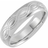 52177 / Continuum Sterling Silver / 10 / 7 Mm / Vyleštený / Patterned Comfort-Fit Band