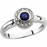 Genuine Blue Sapphire & Diamond Ring