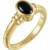 Genuine Onyx Cabochon Ring