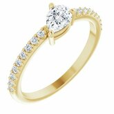 Charles & Colvard Moissanite® & Diamond Accented Stackable Ring