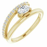 Charles & Colvard Moissanite® & Diamond Accented Bypass Ring